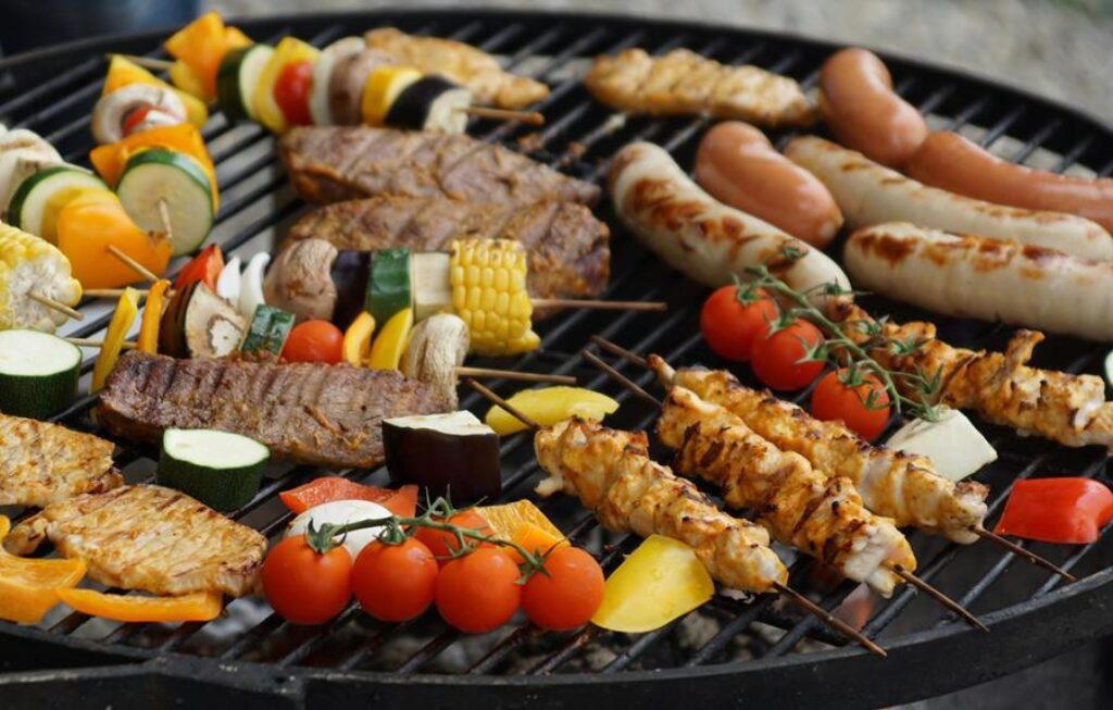 grilling seasonal vegetables outdoors