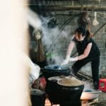 open fire meal cooking